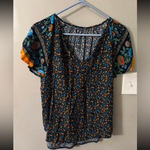 Floral Print Women's Top - Multicolor